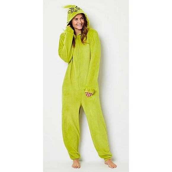 Dr. Seuss Grinch Costume Union Suit Pajamas - Women's XL - Picture 1 of 8